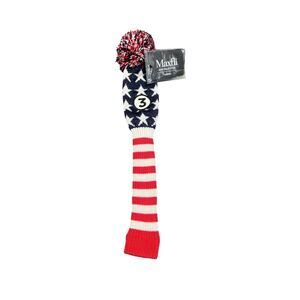 Maxfli 3 Fairway Knit Head Cover, MX496 Red, White, and Blue, NWT